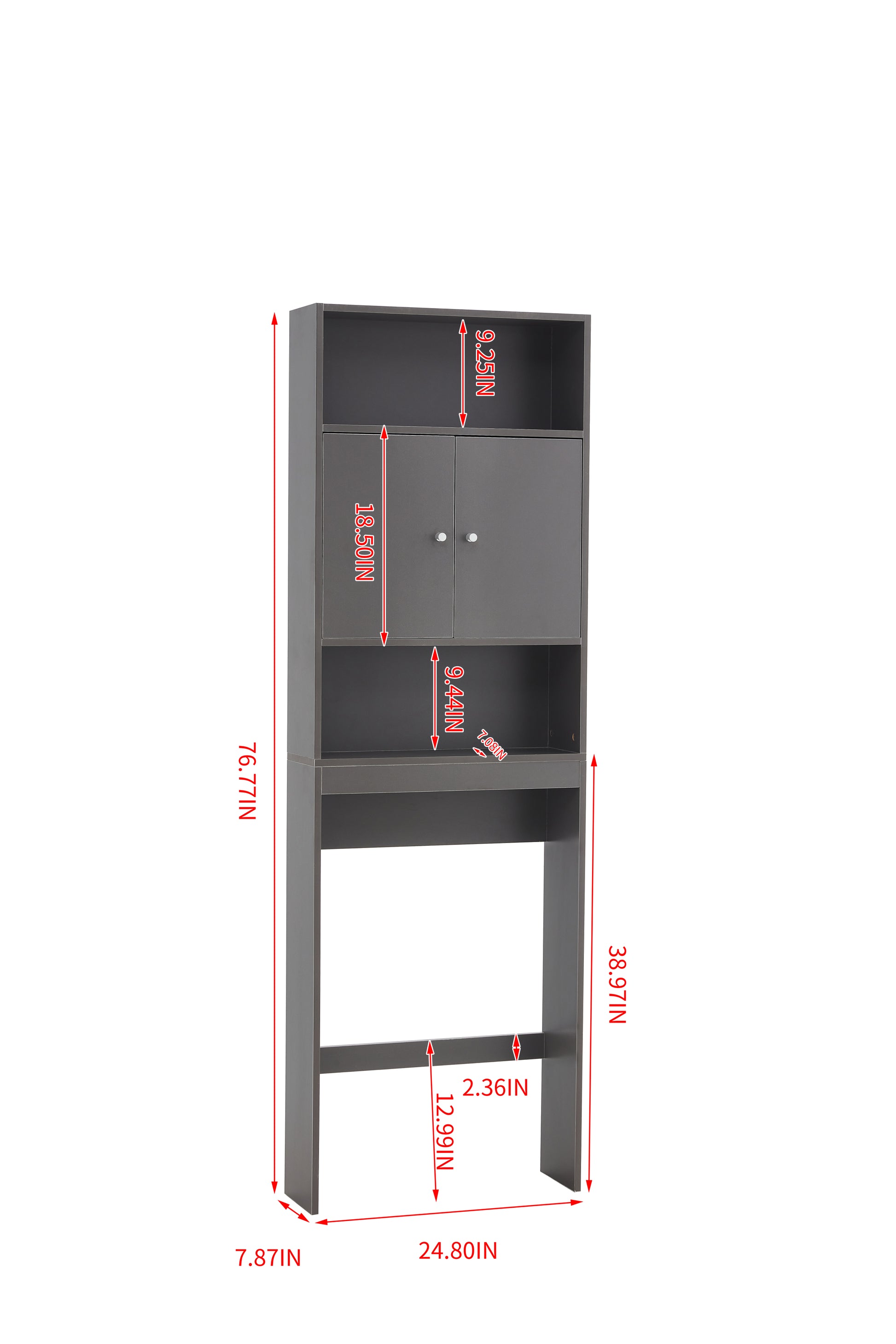 Home Bathroom Shelf Over The Toilet, Bathroom Spacesaver, Bathroom, Tollilet Storage Cabinet, Gray Gray Mdf