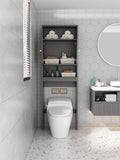 Home Bathroom Shelf Over The Toilet, Bathroom Spacesaver, Bathroom, Tollilet Storage Cabinet, Gray Gray Mdf