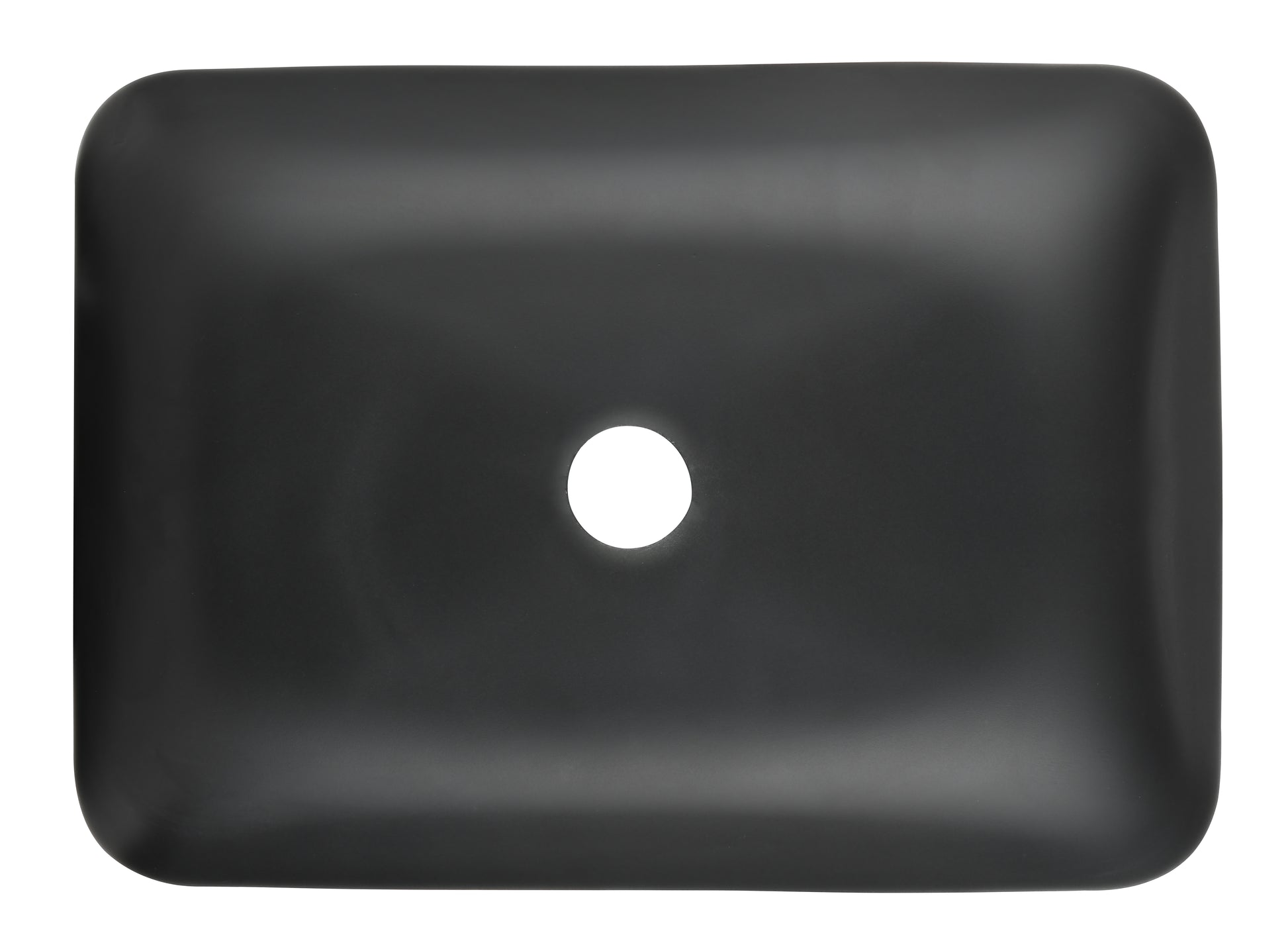 13.0" L 18.13" W 4" H Matte Shell Glass Rectangular Vessel Bathroom Sink In Black With Matte Black Faucet And Pop Up Drain In Matte Black Matte Black Glass