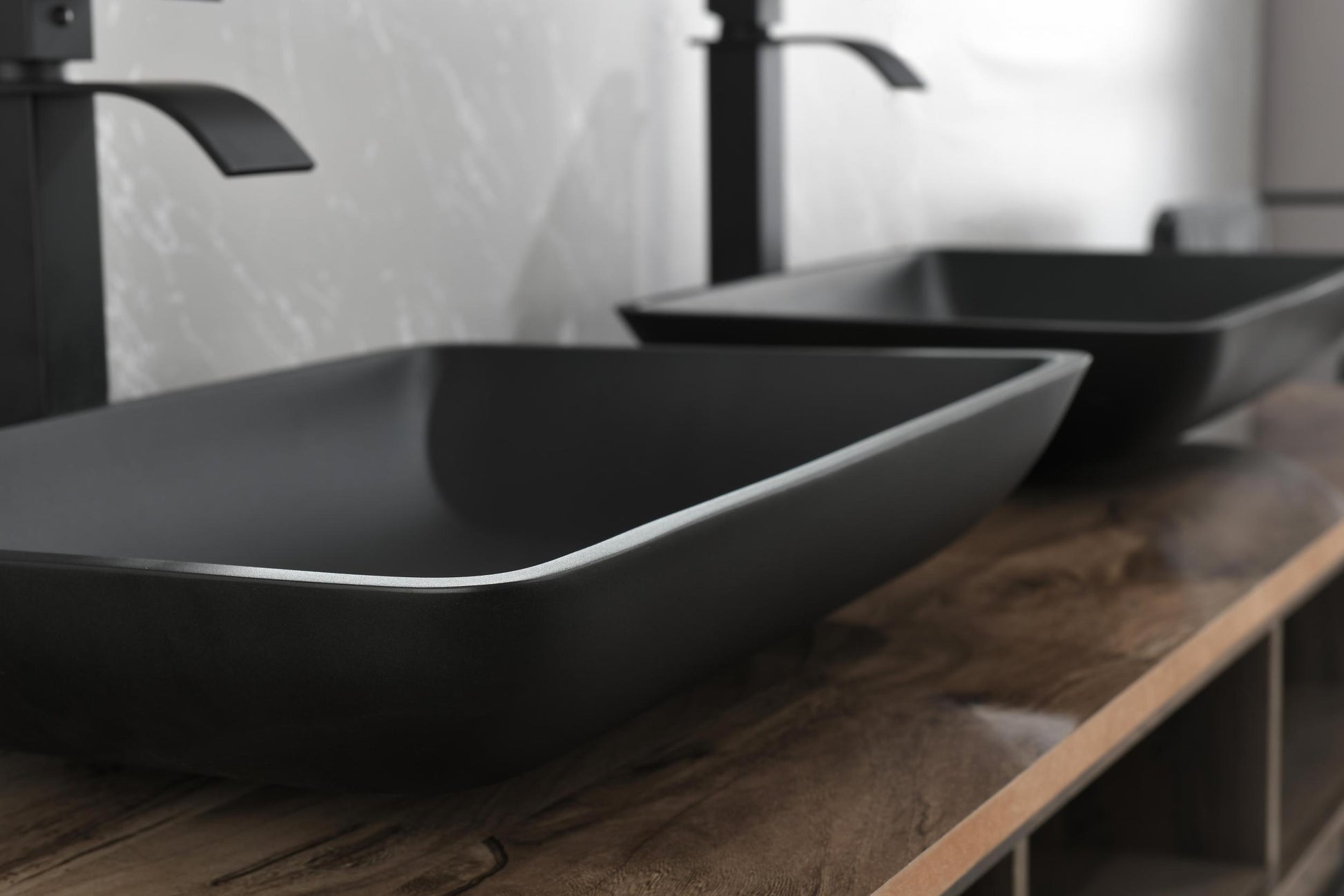 14.38" L 22.25" W 4 3 8 In. H Matte Shell Glass Rectangular Vessel Bathroom Sink In Black With Faucet And Pop Up Drain In Matte Black Matte Black Glass