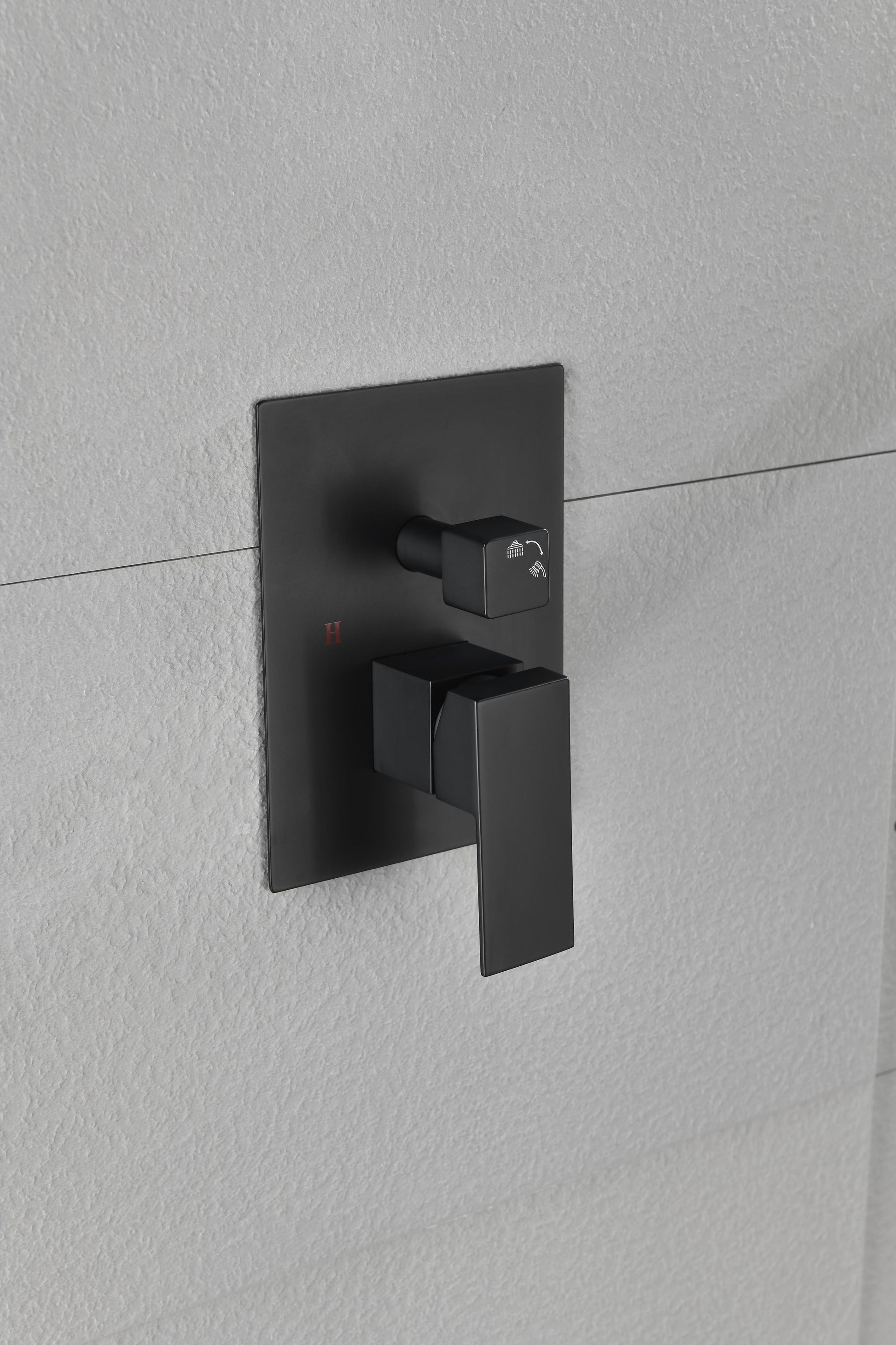 2 Way Outlet Function Solid Brass Shower Diverter Valve Mixer Rough In Shower Handle Valve Kit Replacement Matte Black Brass