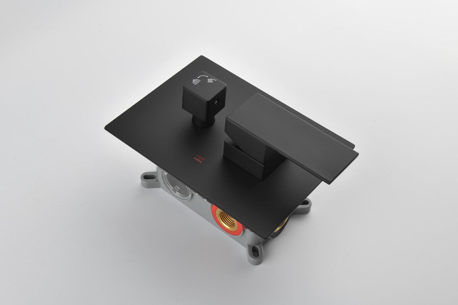 2 Way Outlet Function Solid Brass Shower Diverter Valve Mixer Rough In Shower Handle Valve Kit Replacement Matte Black Brass