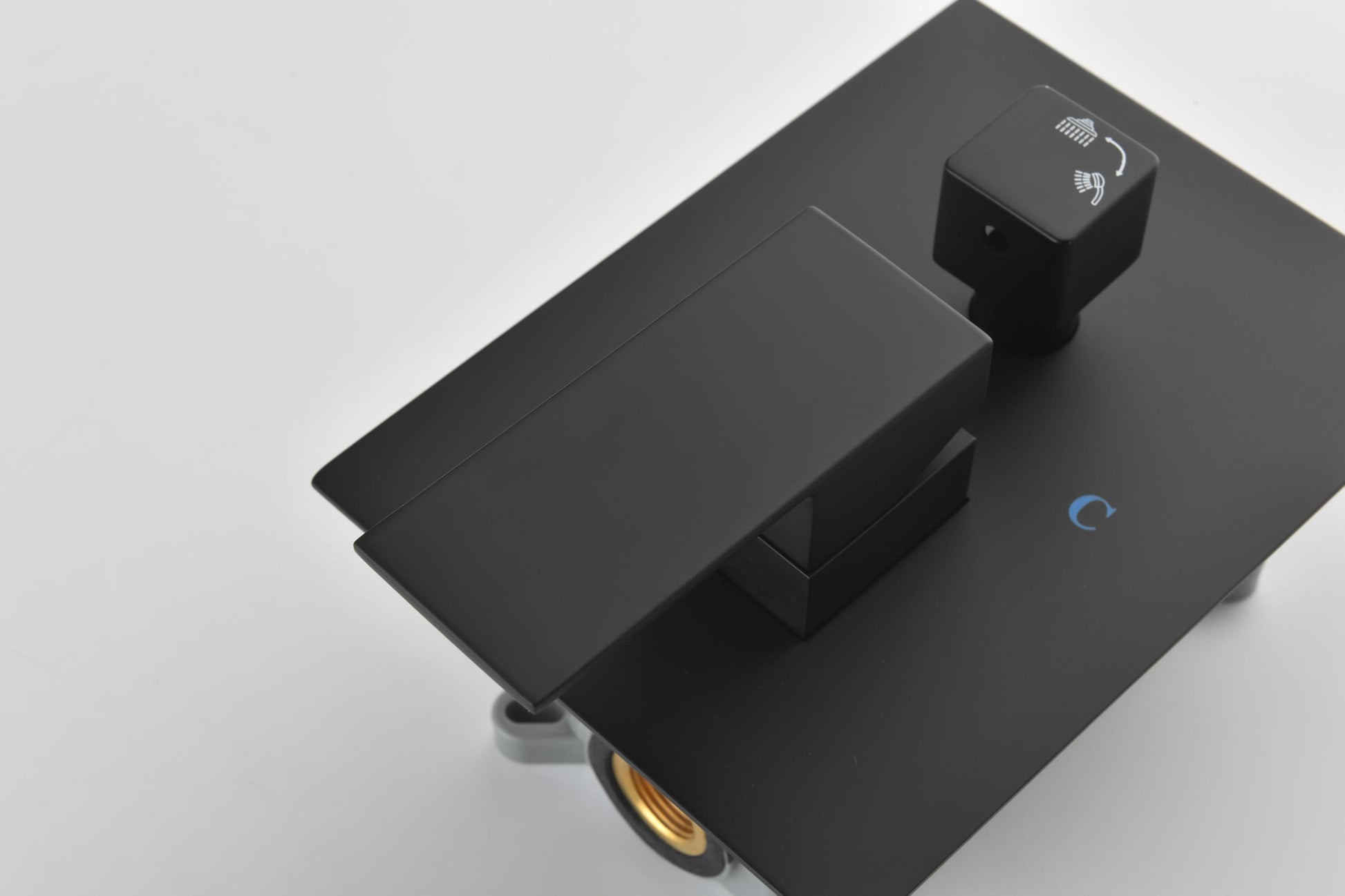 2 Way Outlet Function Solid Brass Shower Diverter Valve Mixer Rough In Shower Handle Valve Kit Replacement Matte Black Brass