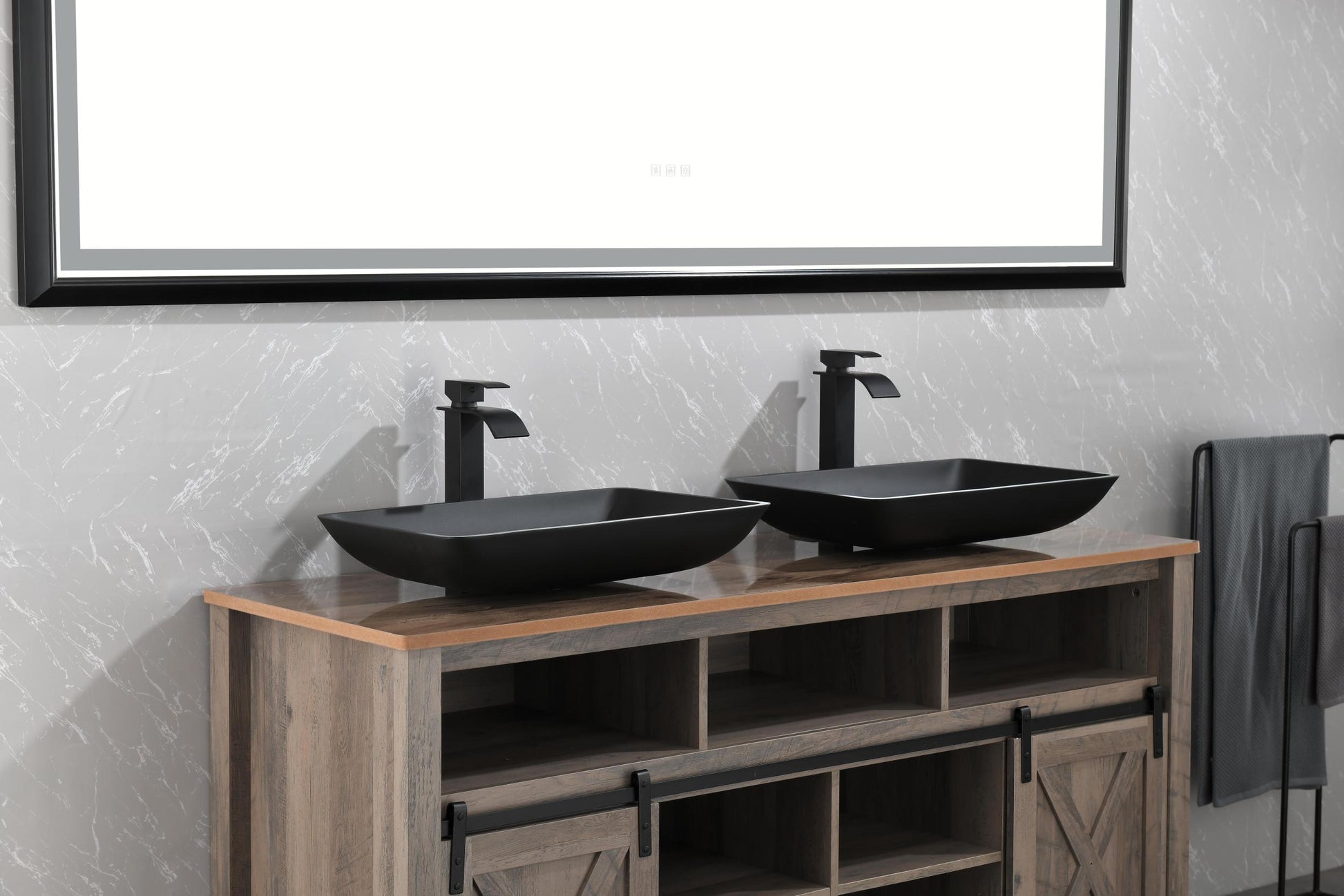 14.38" L 22.25" W 4 3 8 In. H Matte Shell Glass Rectangular Vessel Bathroom Sink In Black With Faucet And Pop Up Drain In Matte Black Matte Black Glass