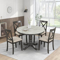 Orisfur. 5 Pieces Dining Table And Chairs Set For 4 Persons, Kitchen Room Solid Wood Table With 4 Chairs Gray Mdf Solid Wood