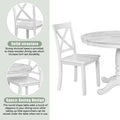 Orisfur. 5 Pieces Dining Table And Chairs Set For 4 Persons, Kitchen Room Solid Wood Table With 4 Chairs White Mdf Solid Wood