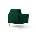 3 Pieces Sectional Sofa Set For Living Room, Velvet Tufted Couch Sofa Armchair With Metal Legs, 2 Piece Single Chair 2 Seater Sofa, Furniture Set, Green Green Foam Velvet 4 Seat