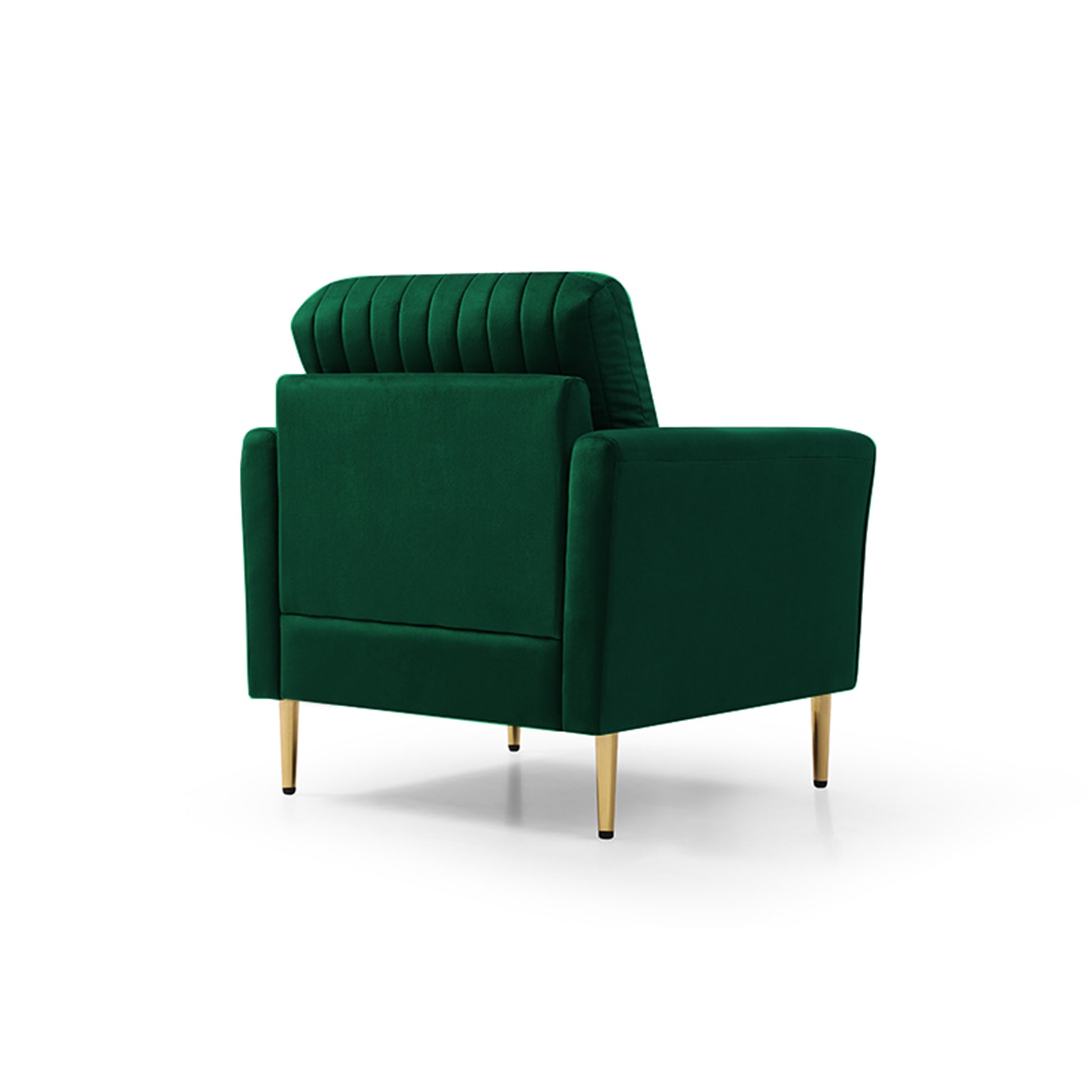 3 Pieces Sectional Sofa Set For Living Room, Velvet Tufted Couch Sofa Armchair With Metal Legs, 2 Piece Single Chair 2 Seater Sofa, Furniture Set, Green Green Foam Velvet 4 Seat