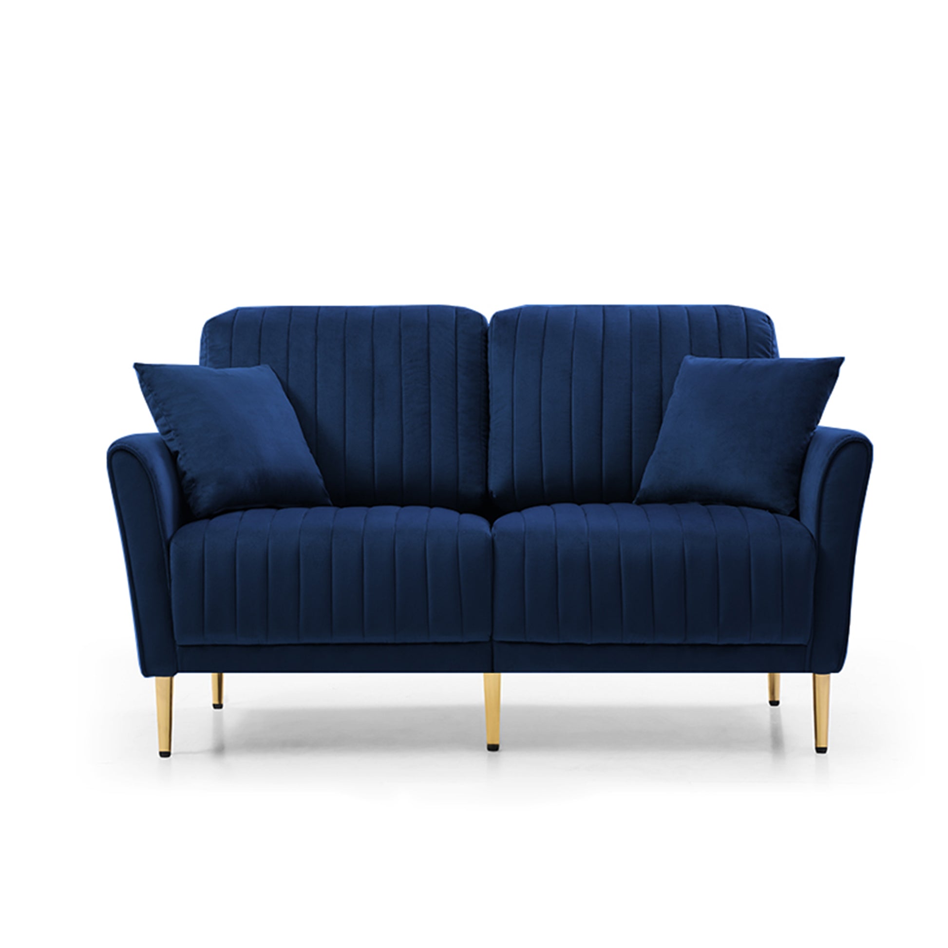 3 Piece Velvet Living Room Sofa Sets, 2 Piece Accent Chair And One 2 Seat Sofa For Small Living Space Navy Blue Blue Foam Velvet