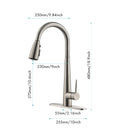 Kitchen Faucet With Pull Down Sprayer Brushed Nickel, High Arc Single Handle Kitchen Sink Faucet With Deck Plate, Commercial Modern Stainless Steel Kitchen Faucets Brushed Nickel Stainless Steel