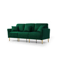 Sofa Sets For Living Room 3 Piece Mid Century Modern Sectional Couch Set, 2 Upholstered Loveseat Sofas And One 3 Seat Sofa 3, Green Velvet Green Foam Velvet 7 Seat