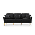 3 Pieces Sectional Sofa Set For Living Room, 2 Pieces Of Two Seater Sofas And 1 Piece Of 3 Seater Sofas,3 Pcs Couch Set With, Sectional Couches For Living Room, 3 Seater Sofa Loveseatblack Ve Black Foam Velvet 7 Seat