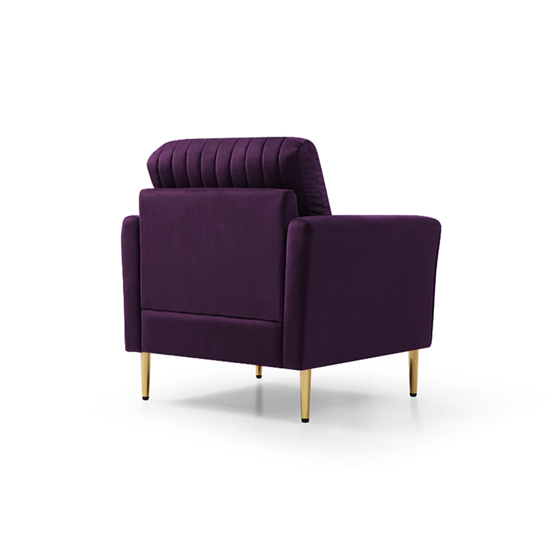 Modern Soft Velvet Accent Chair Living Room Chair Bedroom Chair Home Chair With Gold Legs, Purple Purple Foam Velvet