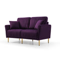 3 Piece Sectional Sofa Set, Modern Velvet Upholstered Sofa Couch With Sturdy Metel Legs For Living Room, Apartment, 3 Seater Sofa 2 Piece Loveseat Sofa, Purple Purple Foam Velvet 7 Seat