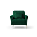 Channel Tufted Green Velvet Singel Living Room Sofa Accent Chair Green Foam Velvet