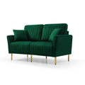 3 Pieces Sectional Sofa Set For Living Room, Velvet Tufted Couch Sofa Armchair With Metal Legs, 2 Piece Single Chair 2 Seater Sofa, Furniture Set, Green Green Foam Velvet 4 Seat