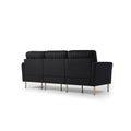 3 Pieces Sectional Sofa Set For Living Room, 2 Pieces Of Two Seater Sofas And 1 Piece Of 3 Seater Sofas,3 Pcs Couch Set With, Sectional Couches For Living Room, 3 Seater Sofa Loveseatblack Ve Black Foam Velvet 7 Seat