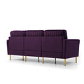 Living Room Sofa Velvet Upholstered Couch Furniture For Home Or Office 3 Seat,Purple Purple Foam Velvet 3 Seat