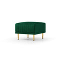Green Velvet Modular Corner Sofa Reversible Left Hand Facing Sofa & Chaise With Ottoman Green Foam Velvet 3 Seat