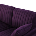 Living Room Sofa Velvet Upholstered Couch Furniture For Home Or Office 3 Seat,Purple Purple Foam Velvet 3 Seat