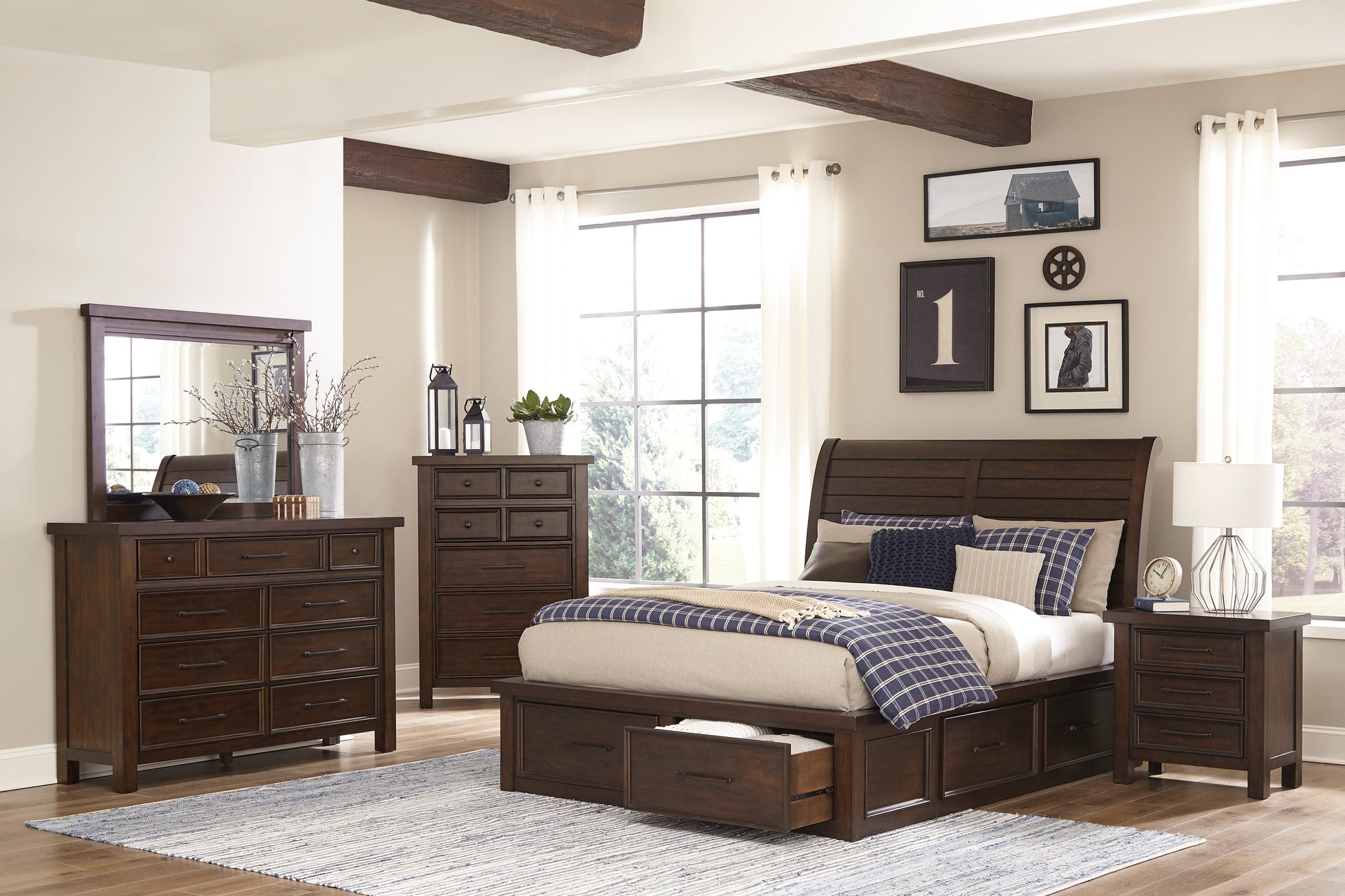 Classic Bedroom Brown Finish 1Pc Chest Of Drawers Mango Veneer Wood Transitional Furniture Brown Bedroom Classic,Transitional Wood