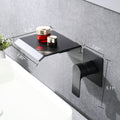 Waterfall Wall Mounted Tub Faucet Matte Black Stainless Steel