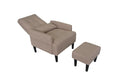 Redde Boo Brown Living Room Sofa Single Chair And Ottoman, Modern Multi Function Fabric Living Room Sofa Lounge Chair Bed And Stool.Soft Leisure Single Chair Adjustable Into 5 Angles With Sofa Bed Gray Modern Foam Fabric