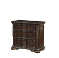 Royal Bedroom Cherry Finish Nightstand Of 3 Drawers Ring Pulls Traditional Home Furniture Cherry 3 Drawers Bedroom Traditional Wood