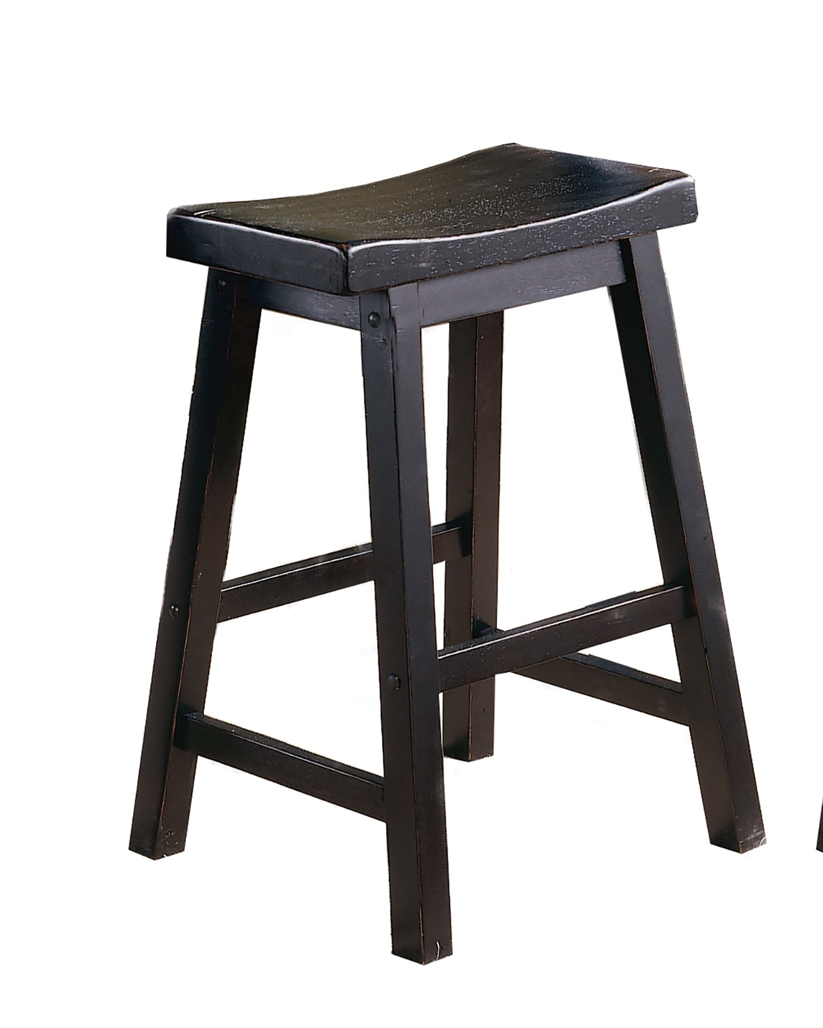 Black Finish 24 inch Counter Height Stools Set of 2pc black-dining room-solid wood