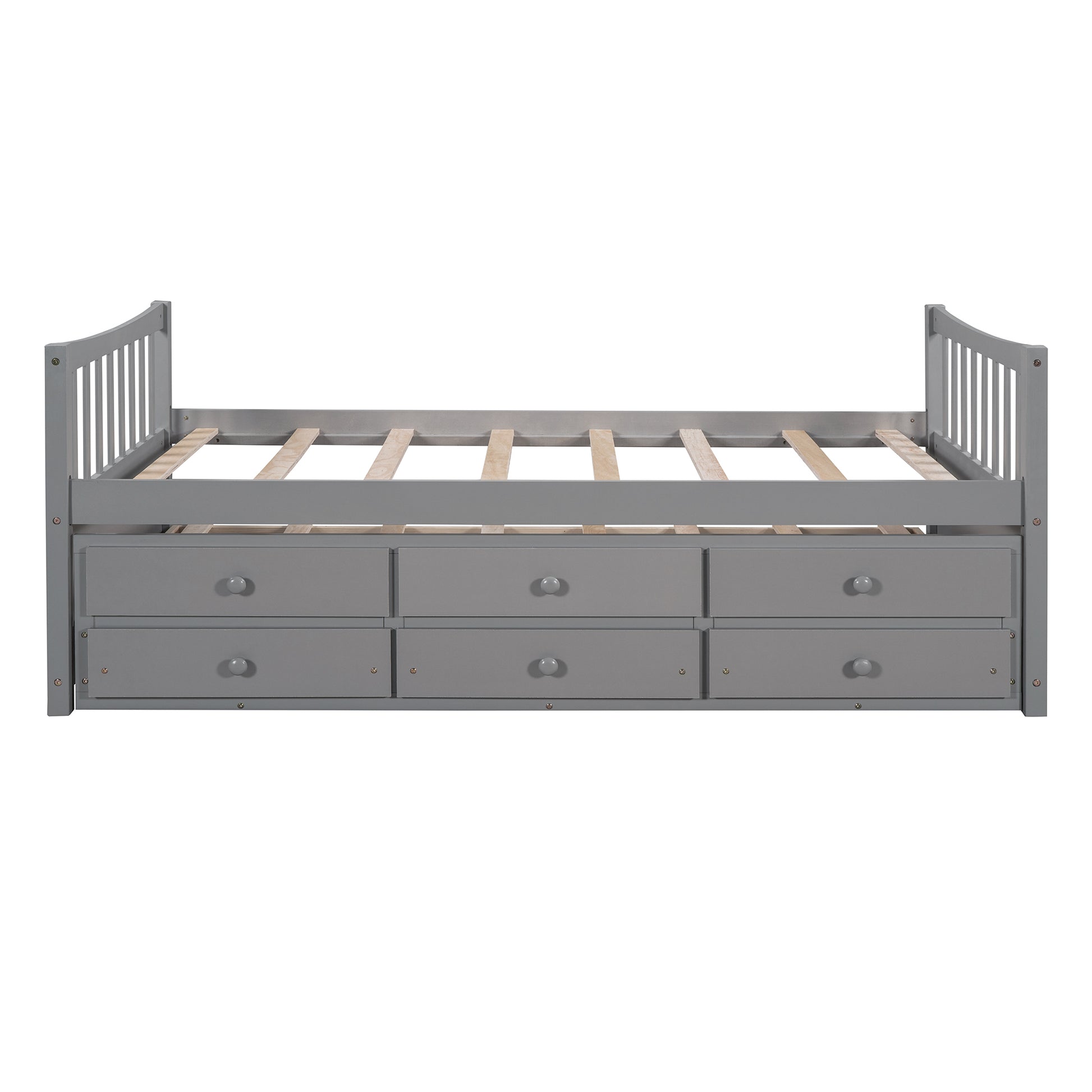 Daybed With Trundle And Drawers, Twin Size, Gray Old Sku: Lp0000141Eaa Gray Solid Wood