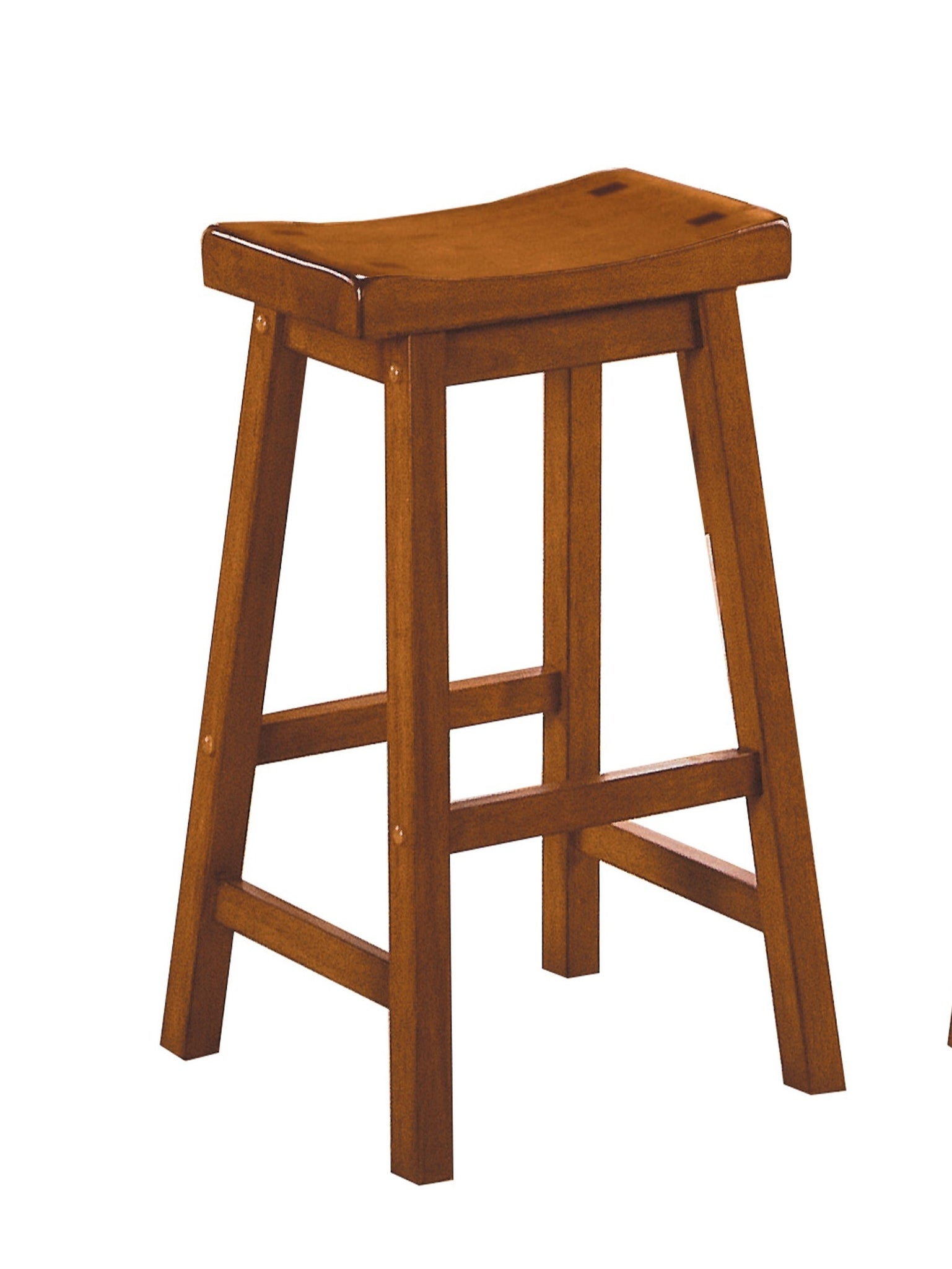 Casual Dining 29 inch Bar Height Stools 2pc Set Saddle oak-dining room-solid wood