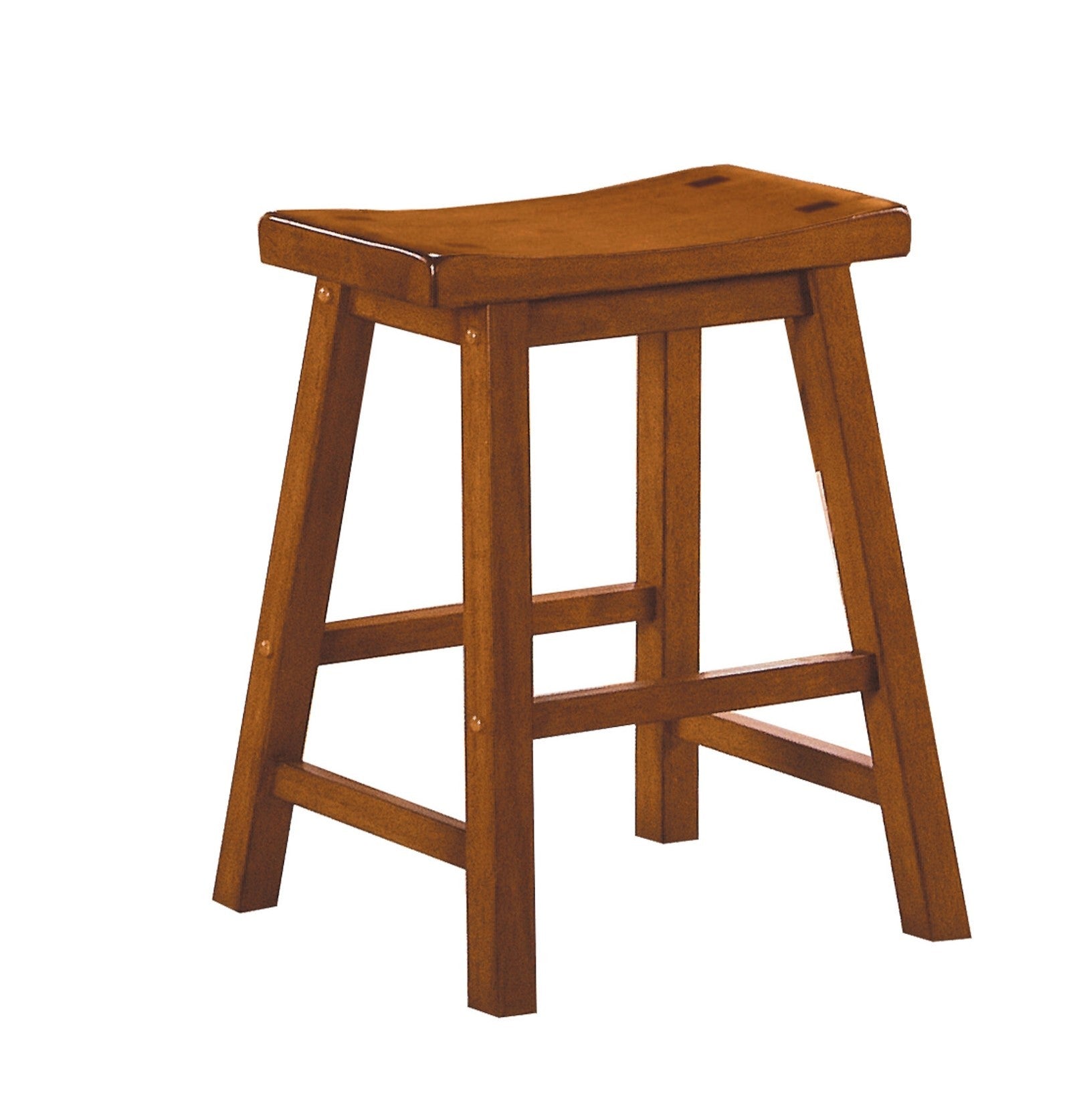 Casual Dining 18 inch Height Saddle Seat Stools 2pc oak-dining room-solid wood