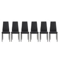 7 Piece Dining Table Set, Dining Table And Chair Black Glass