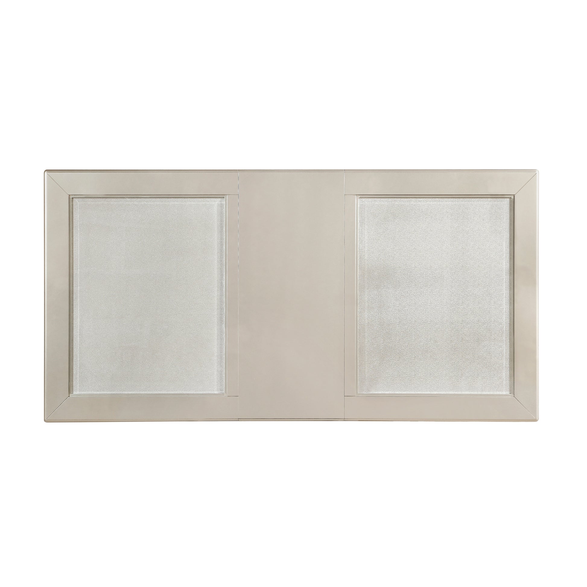 Modern Glamourous 1Pc Dining Table With Separate Extension Leaf Cabriole Legs Insert Glass Panels Traditional Furniture Silver Dining Room Glam,Modern,Traditional Wood