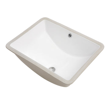 Bathroom Sink Rectangle Deep Bowl Pure White Porcelain Ceramic Lavatory Vanity Sink Basin With Overflow White Ceramic