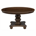Traditional Dining Table 1Pc Brown Cherry Finish Pedestal Base Round Table Dining Room Furniture Brown Mix Dining Room Traditional Wood