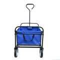 Folding Wagon Garden Shopping Beach Cart Blue Blue Steel