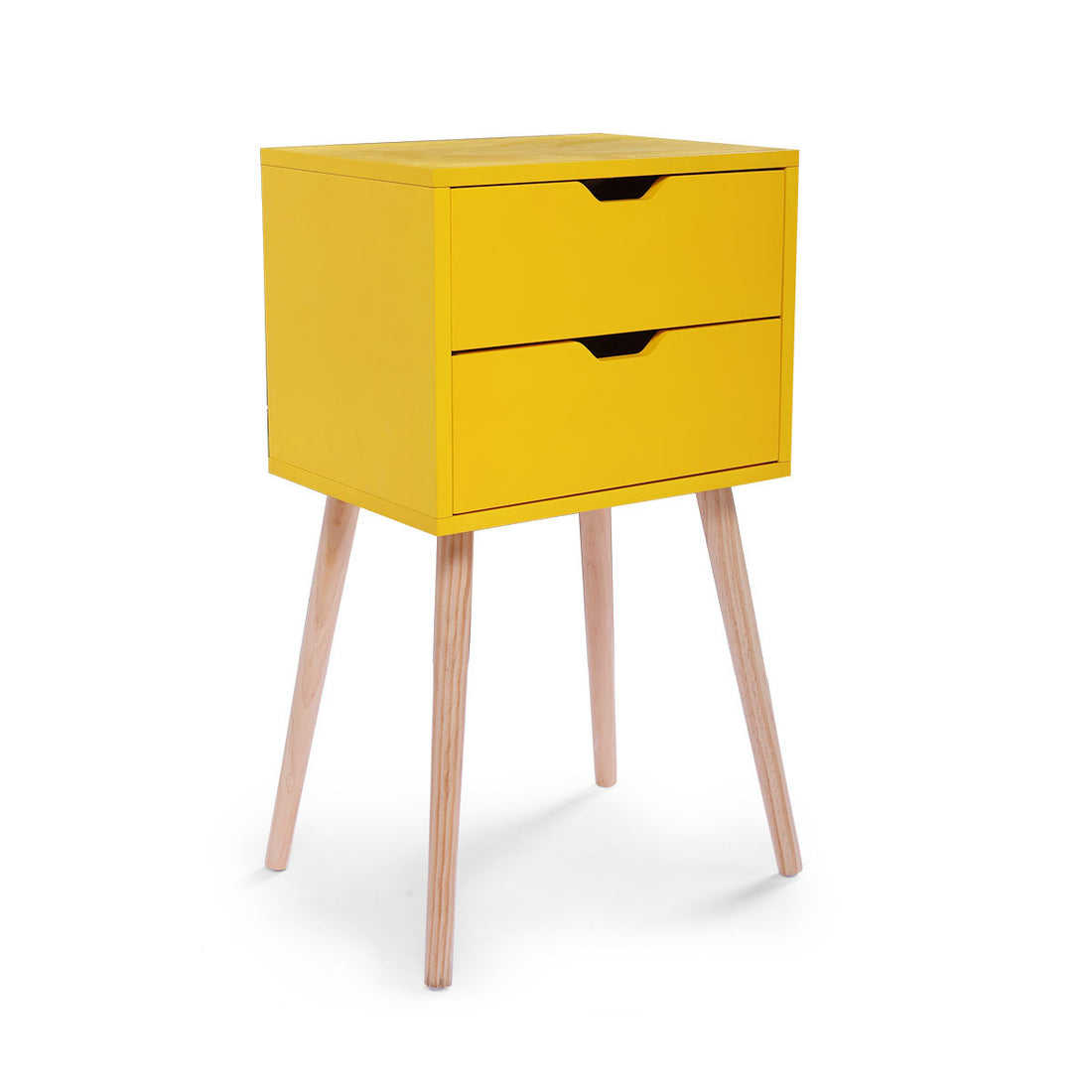 Mid Century Nightstand with 2 Sliding Drawers,