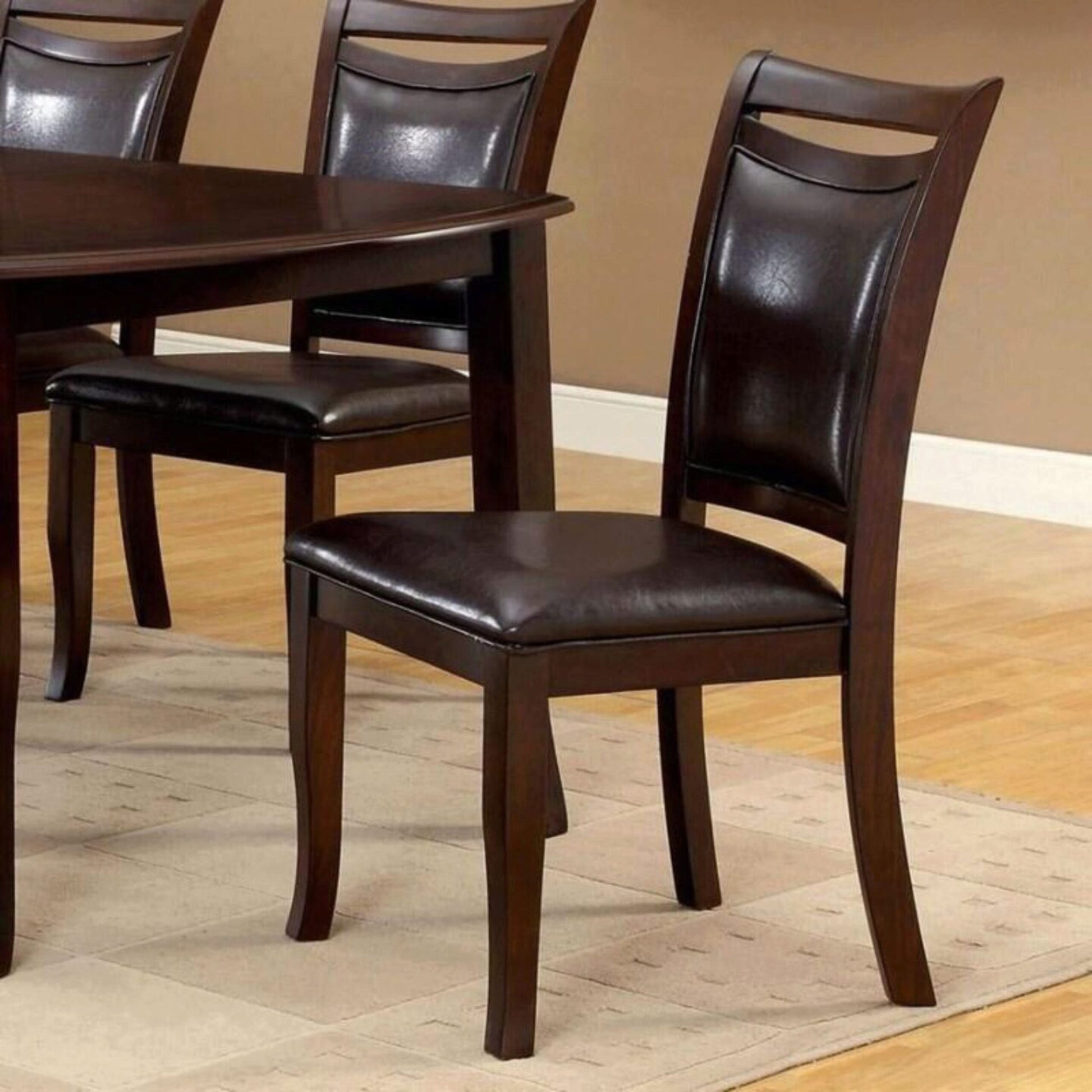 Transitional Dining Room Side Chairs Set Of 2 Chairs Only Dark Cherry Espresso Paddedseat Cherry Espresso Dining Room Contemporary,Modern Dining Chairs Solid Back Solid Wood