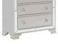 Modern Traditional Style 1Pc Bedroom Chest Of Drawers Embossed Textural Fronts Silver Finish Silver Bedroom Modern,Traditional Wood