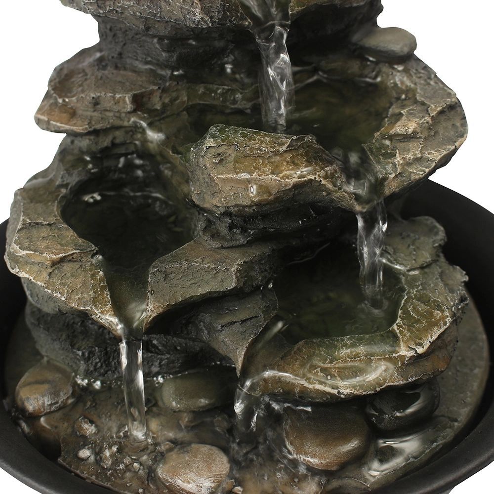 8.3inches Rock Cascading Tabletop Water Fountain