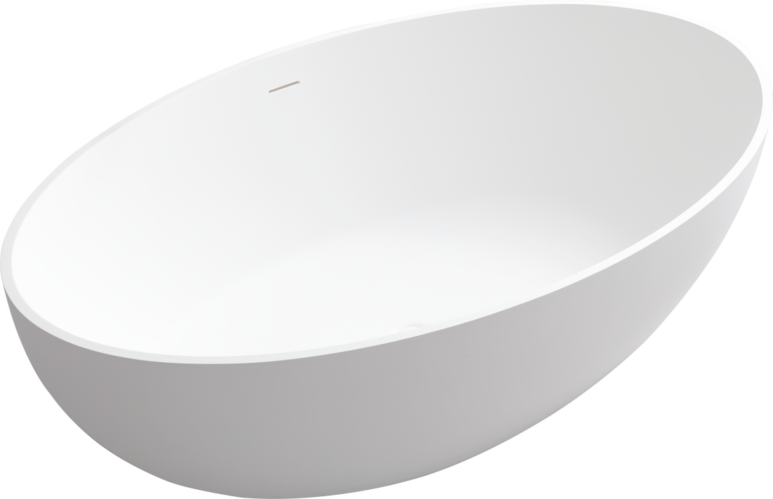 1700Mm Artificial Stone Solid Surface Freestanding Bathroom Adult Bathtub40 Inch Extra Wide White Oval Bathroom Freestanding Tubs Matte 61 69 In Modern Soaking Center Solid Surface Solid Surface