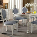 Transitional Antique White and Gray Side Chairs Set of antique white-white-dining