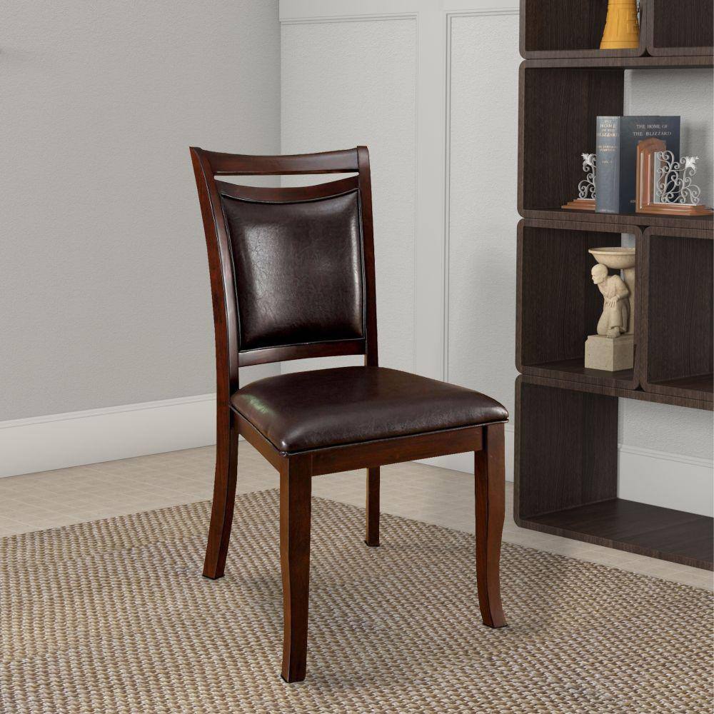 Transitional Dining Room Side Chairs Set Of 2 Chairs Only Dark Cherry Espresso Paddedseat Cherry Espresso Dining Room Contemporary,Modern Dining Chairs Solid Back Solid Wood