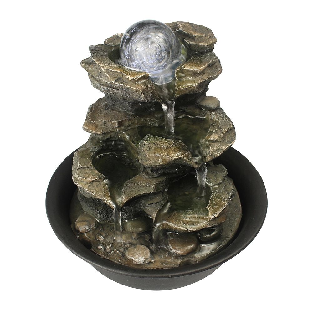 8.3inches Rock Cascading Tabletop Water Fountain
