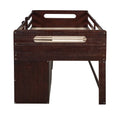 Twin Size Loft Bed With Two Shelves And Two Drawers Antique Espresso Antique Espresso Solid Wood