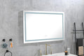 55 In. W X 30 In. H Frameless Led Single Bathroom Vanity Mirror In Polished Crystal Bathroom Vanity Led Mirror With 3 Color Lights Mirror For Bathroom Wall Smart Lighted Vanity Mirrors Dimm White Aluminium