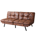 Convertible Memory Foam Futon Couch Bed, Modern Folding Sleeper Sofa Sf267Puch Brown Pu