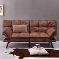 Convertible Memory Foam Futon Couch Bed, Modern Folding Sleeper Sofa Sf267Puch Brown Pu