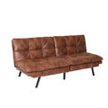 Convertible Memory Foam Futon Couch Bed, Modern Folding Sleeper Sofa Sf267Puch Brown Pu